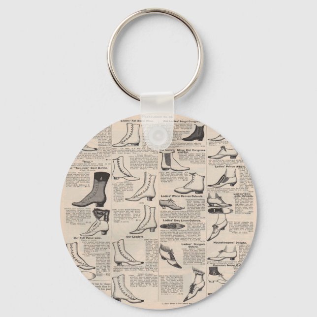 Antik sko-reklamkatalog nyckelring (Framsida)