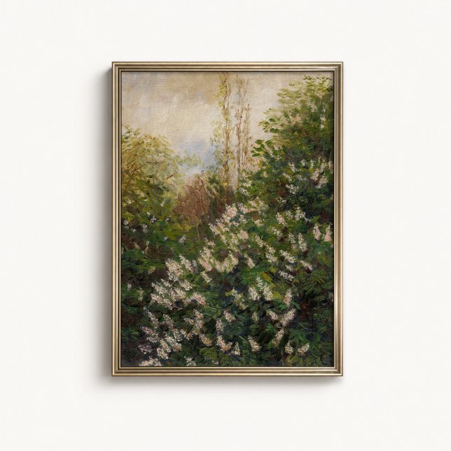Antik skogsblommaaffisch poster (Antique Woodland Wildflower Wall Art Poster - close-up view (frame/decor not included))