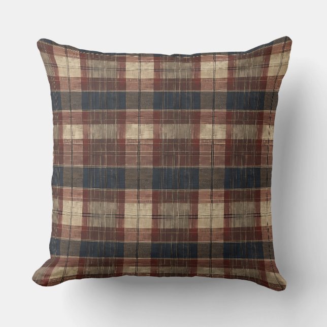 Antik skotsk tartan  kudde (Framsida)