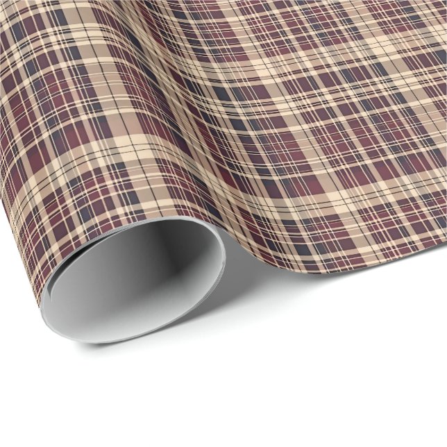 Antik skotsk tartan presentpapper (Rullad Hörn)