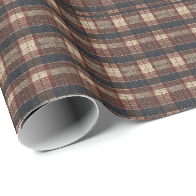 Antik skotsk tartan presentpapper (Rullad Hörn)