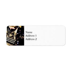 Antik skrivmaskin Oliver #9 Returadress Etikett