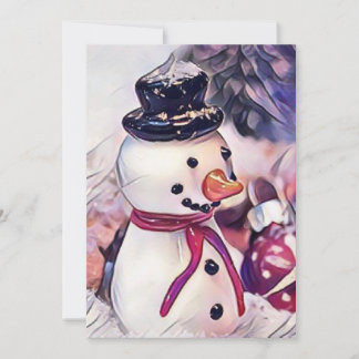 Antik snöman i snö teckning inbjudningar