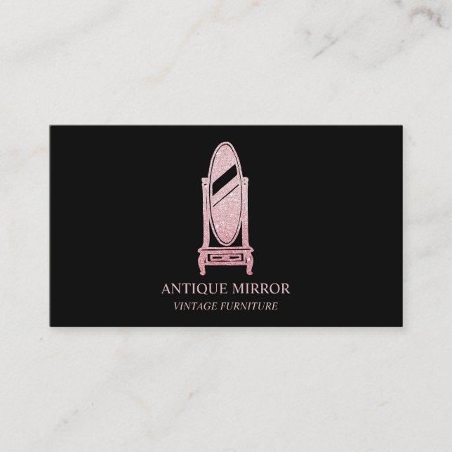 Antik spegel Vintage hem inredning Visitkort (Framsida)