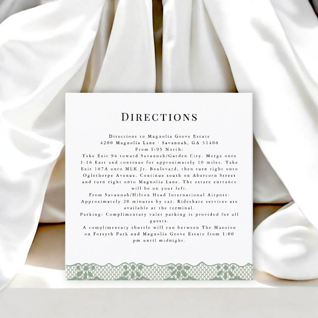 Antik Spets Bröllops Anvisningskort Tilläggskort (Skapare uppladdad)