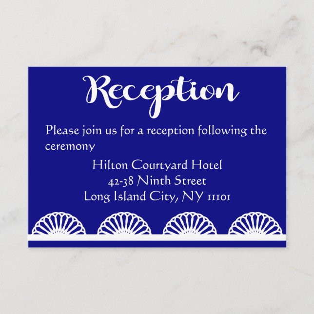 Antik Spets Bröllopsfest Royal Blå Marinblå Tilläggskort (Framsida)