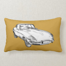 Antik sportbilillustration 1964 för jaguar XKE