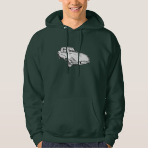 Antik sportbilillustration 1964 för jaguar XKE Sweatshirt Med Luva