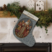 Antik St. Nicholas med barn Nåldragning