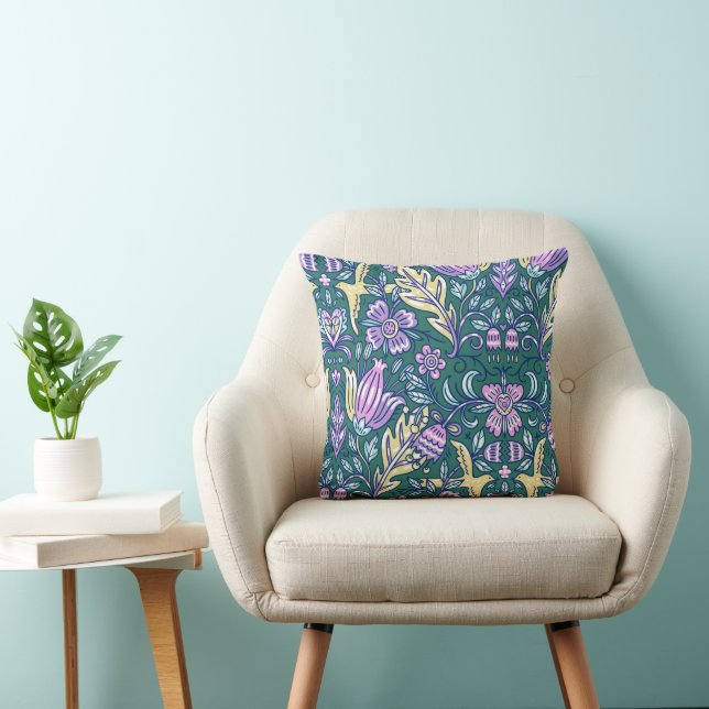 Antik stil blommor och fåglar mönster kudde (Stol)
