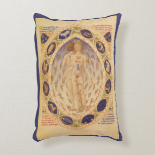 Antik stjärnkarta med Zodiaken, Vintage astrologi Prydnadskudde