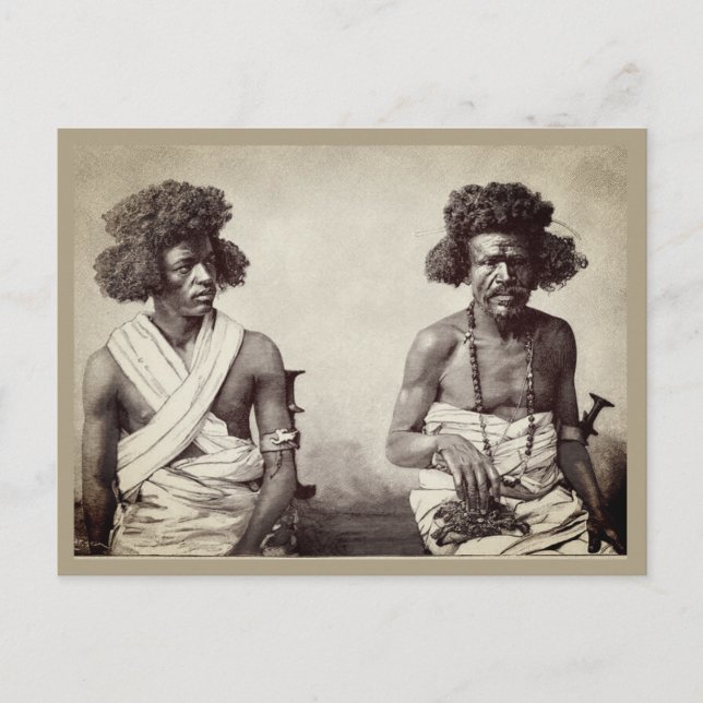 Antik svart man hår mode vykort från 1880-talet (Framsida)