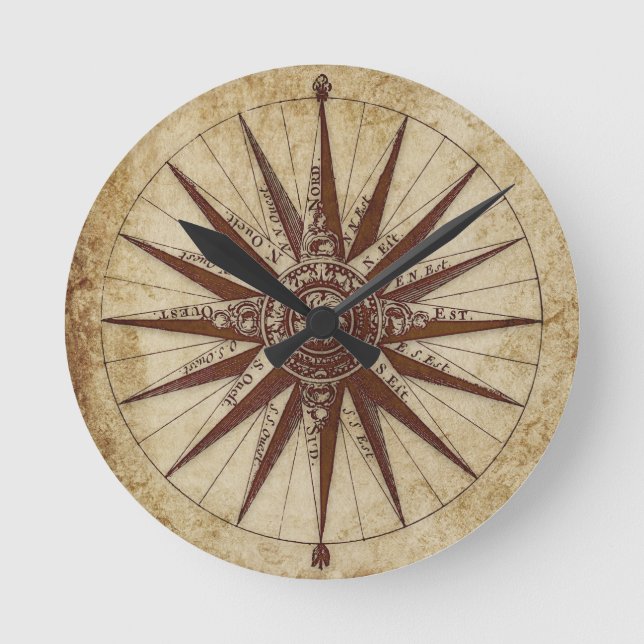 Antik svart och vit design runt klocka (Framsida)