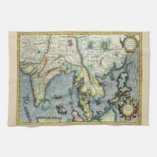 Antik sydostasiatisk karta av Mercator / Hondius Kökshandduk