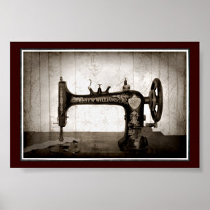 Antik symaskinaffisch poster