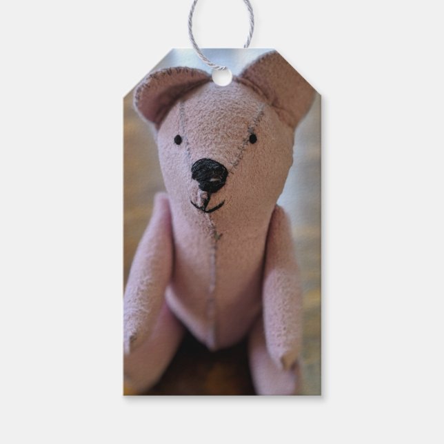Antik synål tjejdyrbamse Fotografering  Presentetikett (Framsidan)