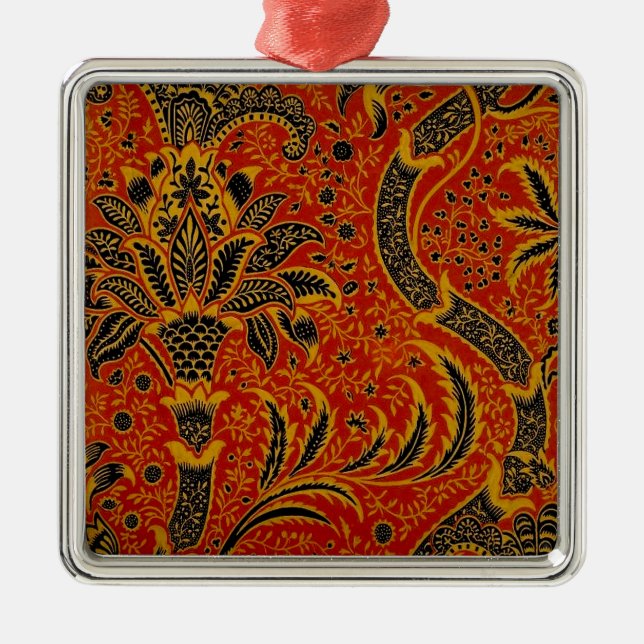 Antik tapet William Morris Indien Julgransprydnad Metall (Framsidan)