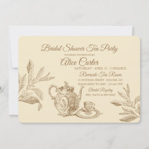 Antik Tea Invitation Inbjudningar