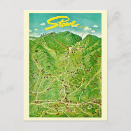 Antik teckning av Stowe Vermont vykort