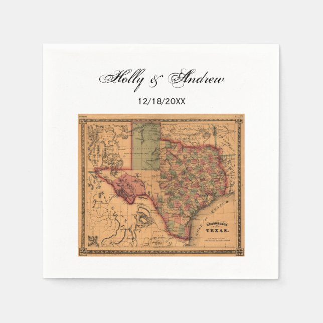 * Antik Texas-karta #1 Pappersservett (Framsidan)