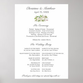 Antik trädgård | Elegant bröllopsceremoni-program Poster