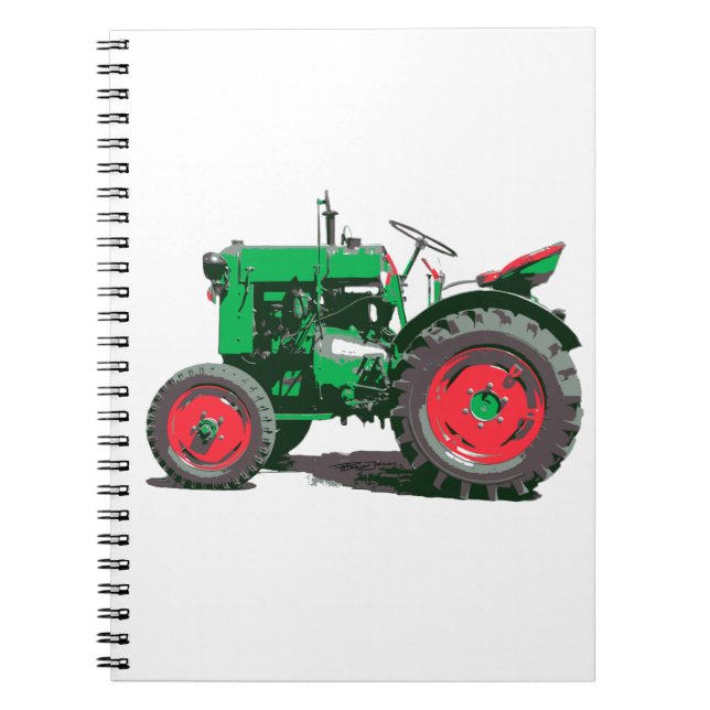 ANTIK TRAKTOR ANTECKNINGSBOK MED SPIRAL (Framsidan)