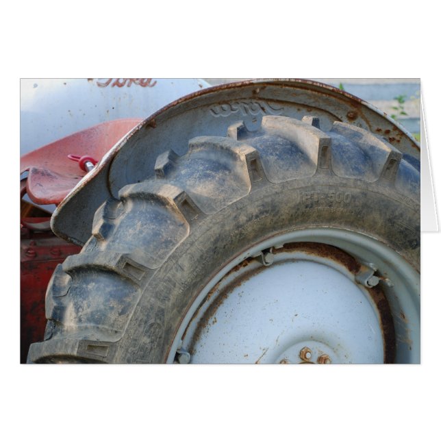 antik traktor hälsningskort (Framsidan Horizontal)