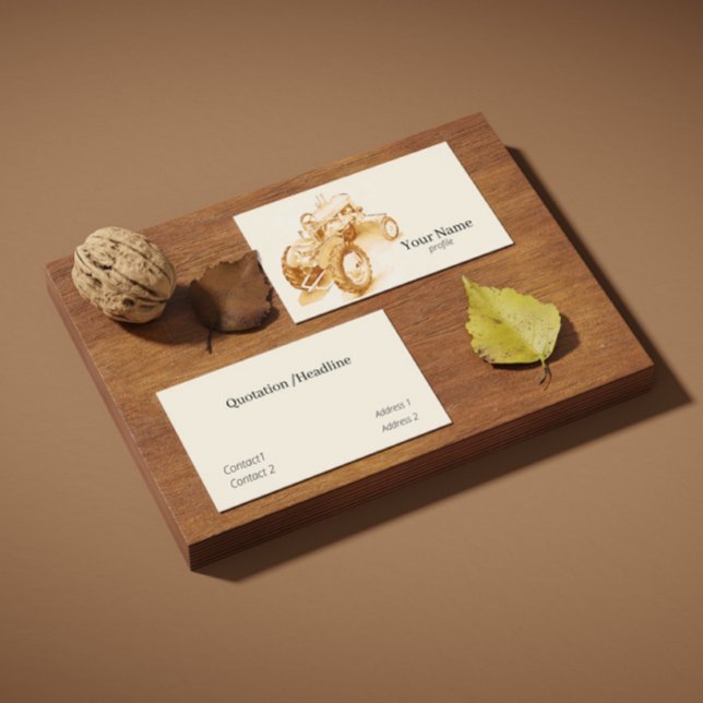 Antik traktor - vattenfärg visitkort (Skapare uppladdad)