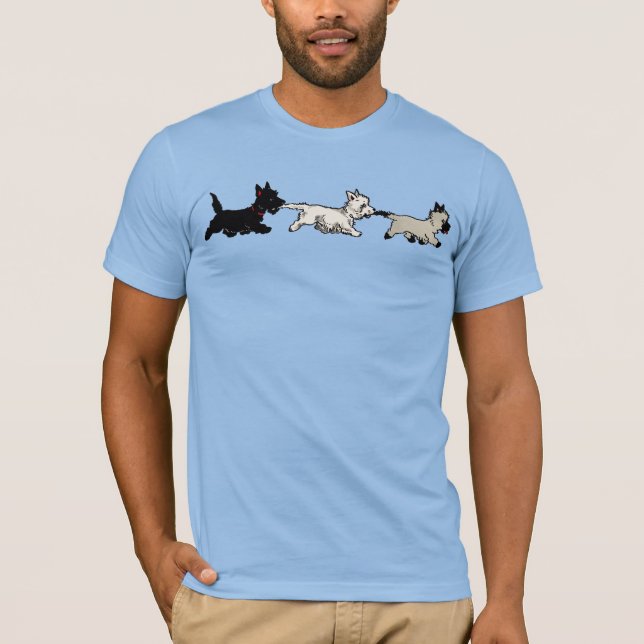 Antik trio terrierhundar t shirt (Framsida)