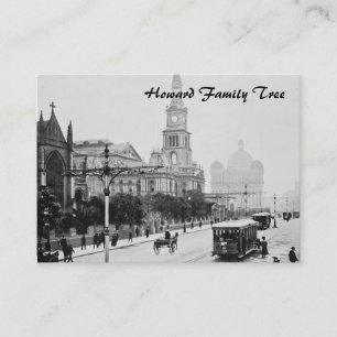 Antik tryckGeorge St Sydney Australien c1898 Visitkort