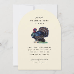Antik Turkiet Illustration Thanksgiving Middag Inbjudningar