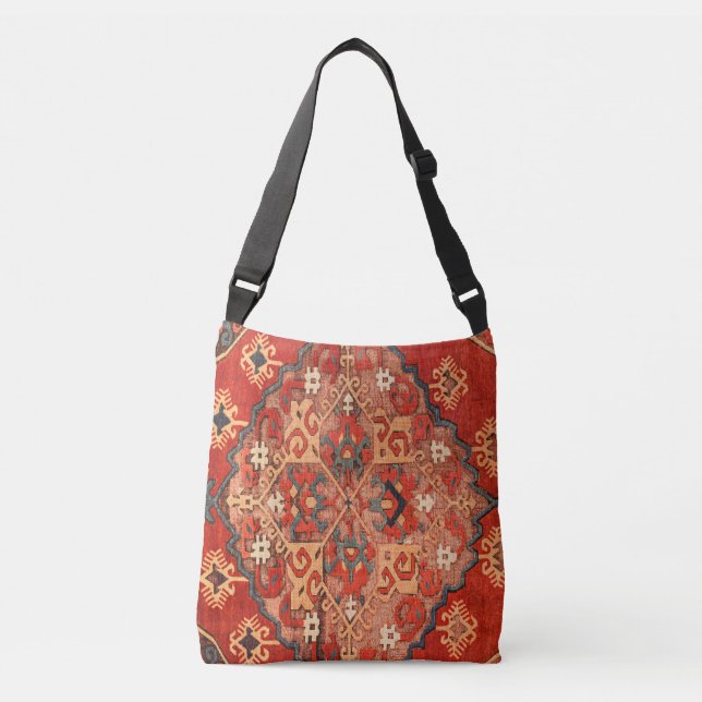 Antik turkisk matta Kilim Axelväska (Framsida)