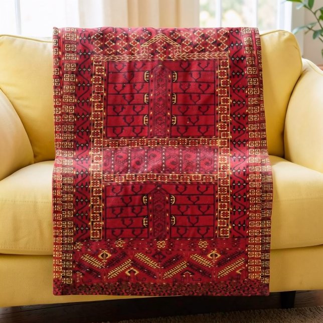 Antik turkmensk design fleecefilt (Skapare uppladdad)