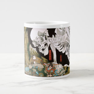 Antik Ukiyo-e Kuniyoshi Skelett Spökbild Konst Jumbo Mugg