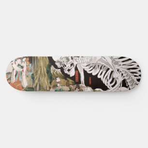Antik Ukiyo-e Kuniyoshi Skelett Spökbildskonst Mini Skateboard Bräda 18,5 Cm
