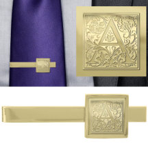 Antik Utsmyckad Graverad Initial A Monogram Guld