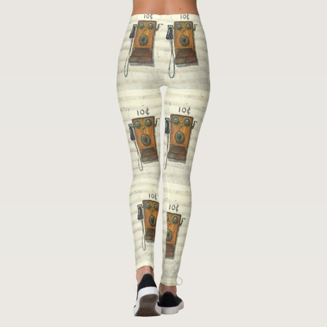 antik väggtelefon leggings (Baksida)