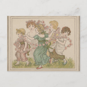 Antik valentin-kort, Kate Greenway, ca. 1880 Vykort