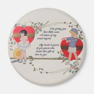 Antik valentinaskorts konst från den viktorianska magnet