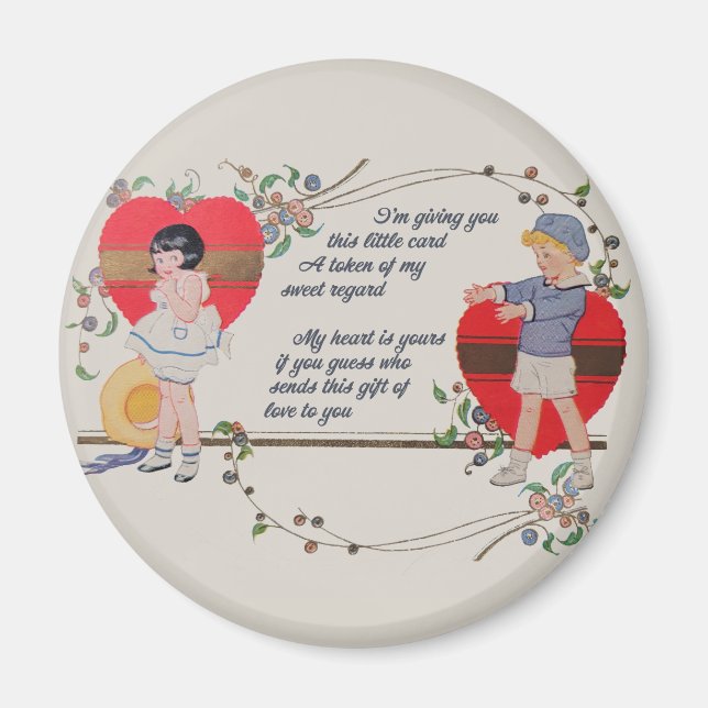 Antik valentinaskorts konst från den viktorianska  magnet (Framsidan)