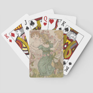 Antik valentinskort, Kate Greenway, ca. 1880 Casinokort