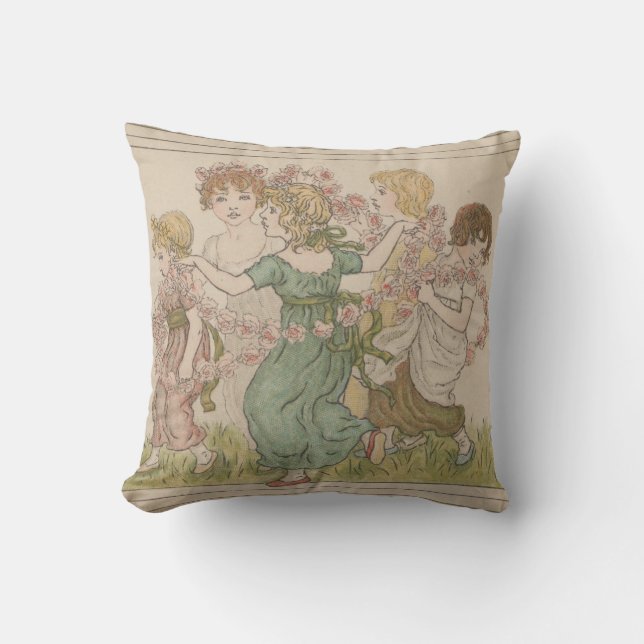 Antik valentinskort, Kate Greenway, ca. 1880 Kudde (Framsida)
