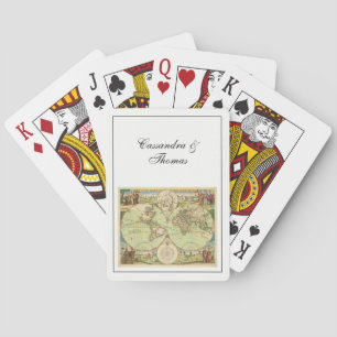 Antik Världskarta #4 Spel Kort