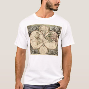 Antik världskarta av Nicolao Visscher, circa 1690 T-shirt