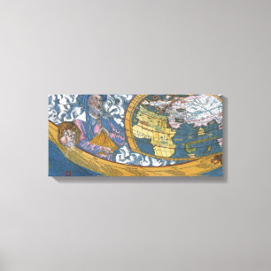 Antik Världskarta med Claudius Ptolemaios, 1507 Canvastryck