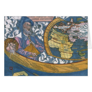 Antik Världskarta med Claudius Ptolemaios, 1507 Hälsningskort
