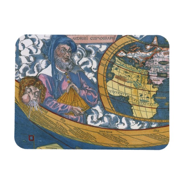 Antik Världskarta med Claudius Ptolemaios, 1507 Magnet (Horisontell)