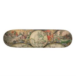 Antik världskarta mini skateboard bräda 18,7 cm