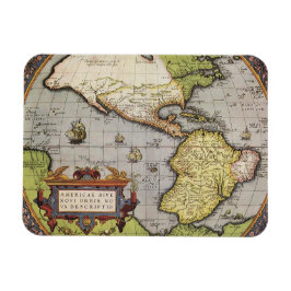 Antik världskarta över Amerika, 1570 Magnet
