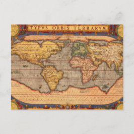 Antik världskarta vykort